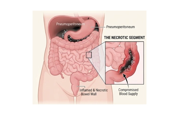 A newborn baby in hospital care with an intravenous line